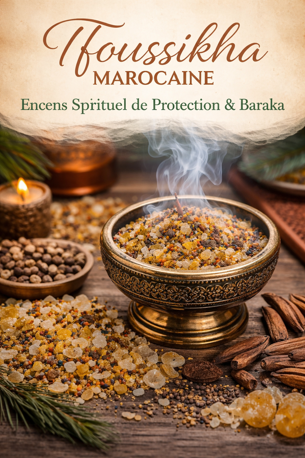 Tfoussikha Marocaine – Encens Spirituel de Protection &amp; Baraka