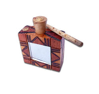 Boîte à Khôl Artisanale en Bois – Miroir Intégré | Ithmid