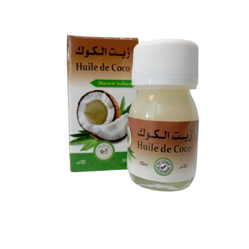 Huile de Coco Bio 100% Pure – Peau, Cheveux & Cuisine 30ml