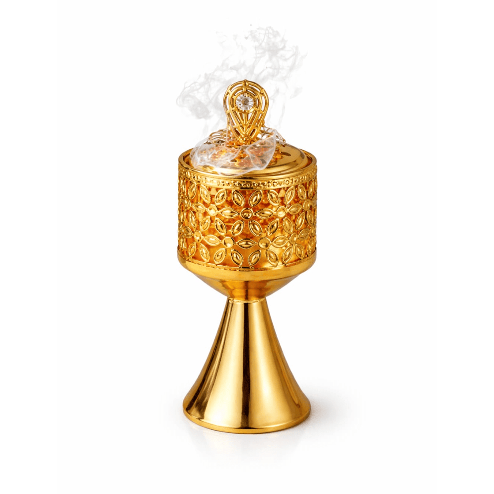 Brûle-Encens Arabe en Fer Doré - Support d'Encens pour Spa