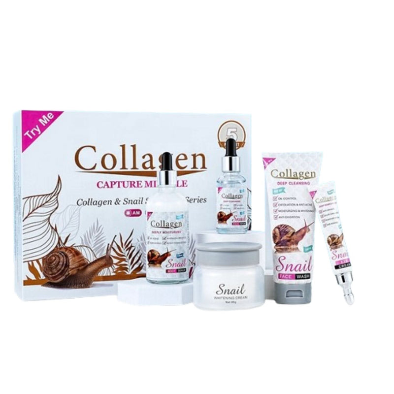 Collagène Pack Soins Anti - Âge Collagène & Escargot - Sérum, Crème et Nettoyant - nilabeautys.com
