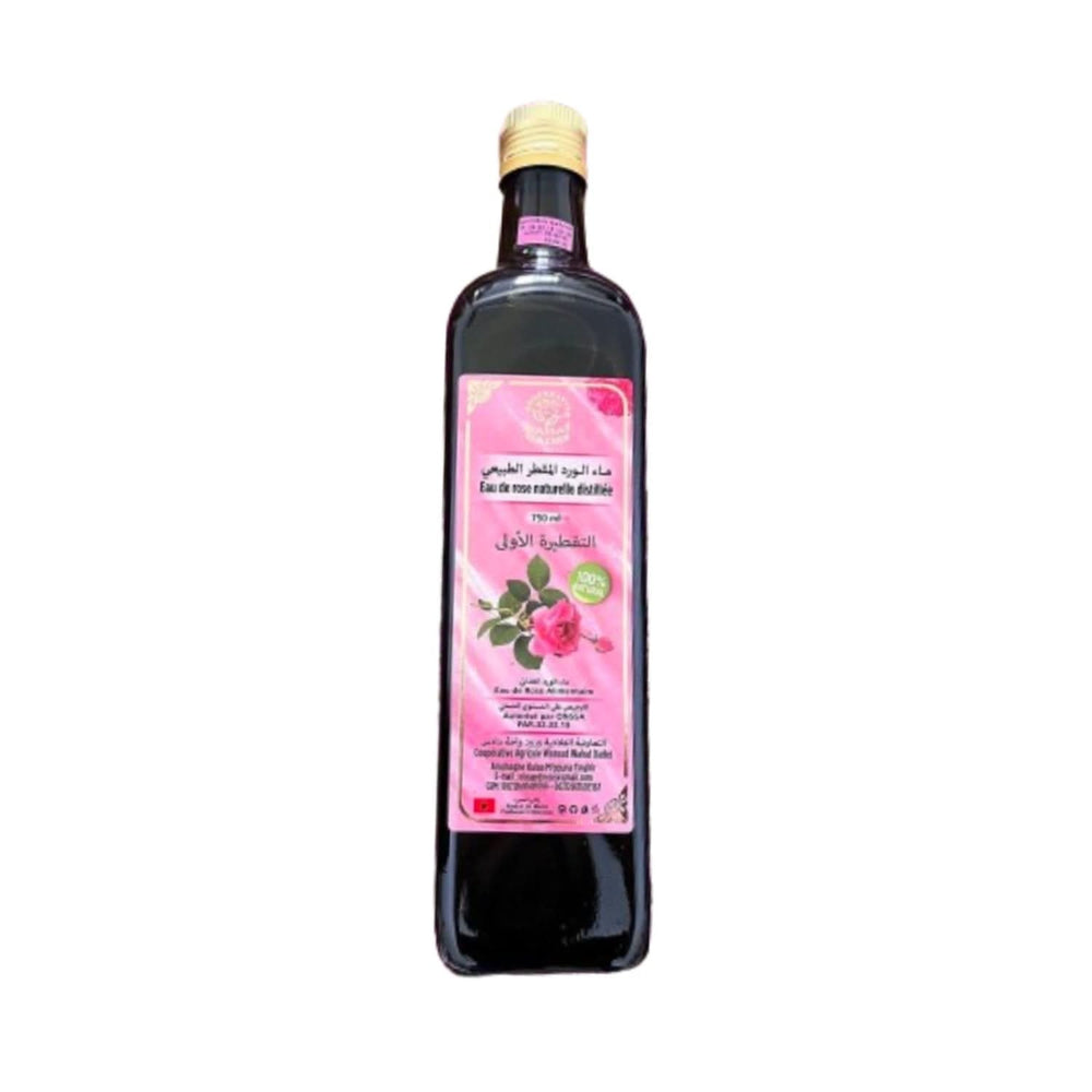 Eau de Rose Bio 1L - Pureté Naturelle en Bouteille en Verre Élégante