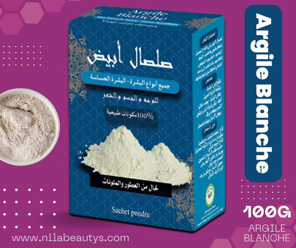 Argile Blanche du Maroc 100g | Argile blanc Rhassoul Poudre fine