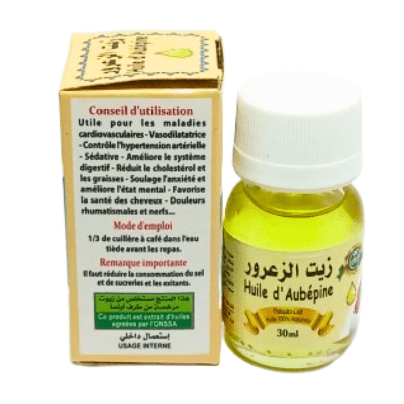 Huile d’Aubépine 30ml – El Zaarour du Maroc - nilabeautys.com
