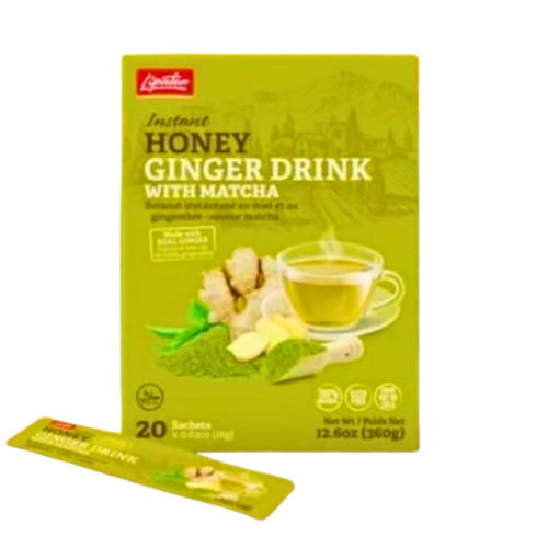 Instant Honey Ginger Drink with Matcha – 20 Sachets