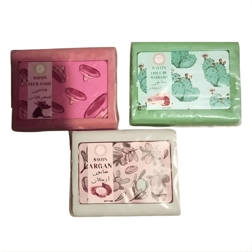 Lot de 3 Savons Naturels – Aker Fassi, Aloe Vera & Argan | Soin Complet Peau & Cheveux - nilabeautys.com