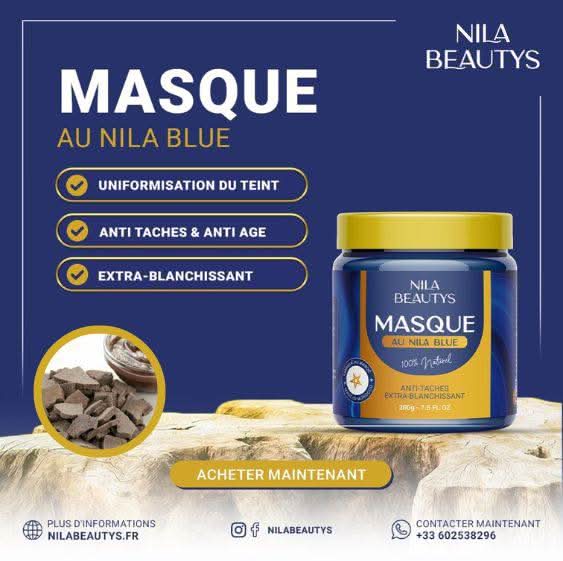 Masque Nila au Rhasoul – Éclat et Soin Anti-âge - Poudre de nila masque