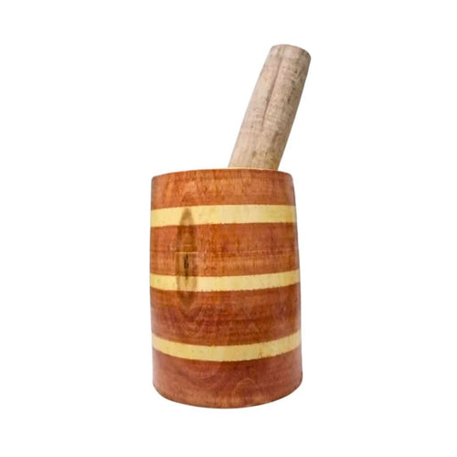 Mortier et Pilon Artisanal en Bois d'Oranger - Pot d'Écrasement, Mahraz