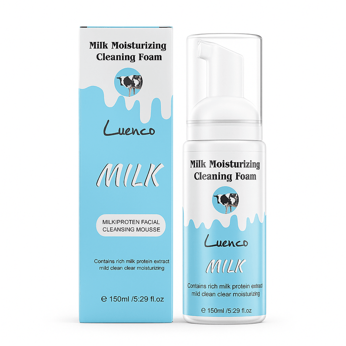 Mousse Nettoyante Hydratante au Lait de Vache avec Brosse 150ml - nilabeautys.com