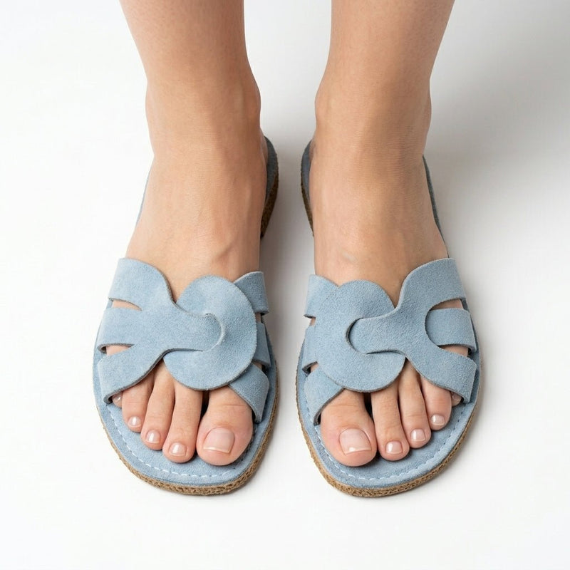 Mules en Daim Bleu Azur pour Femme - Style Chic & Douceur - YaMiriam