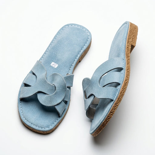 Mules en Daim Bleu Azur pour Femme - Style Chic & Douceur - YaMiriam