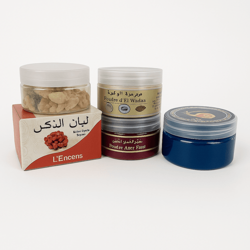 Pack 4 Beauté Naturelle – Nila, Wadaa Cauris, Louban Dakar & Aker Fassi