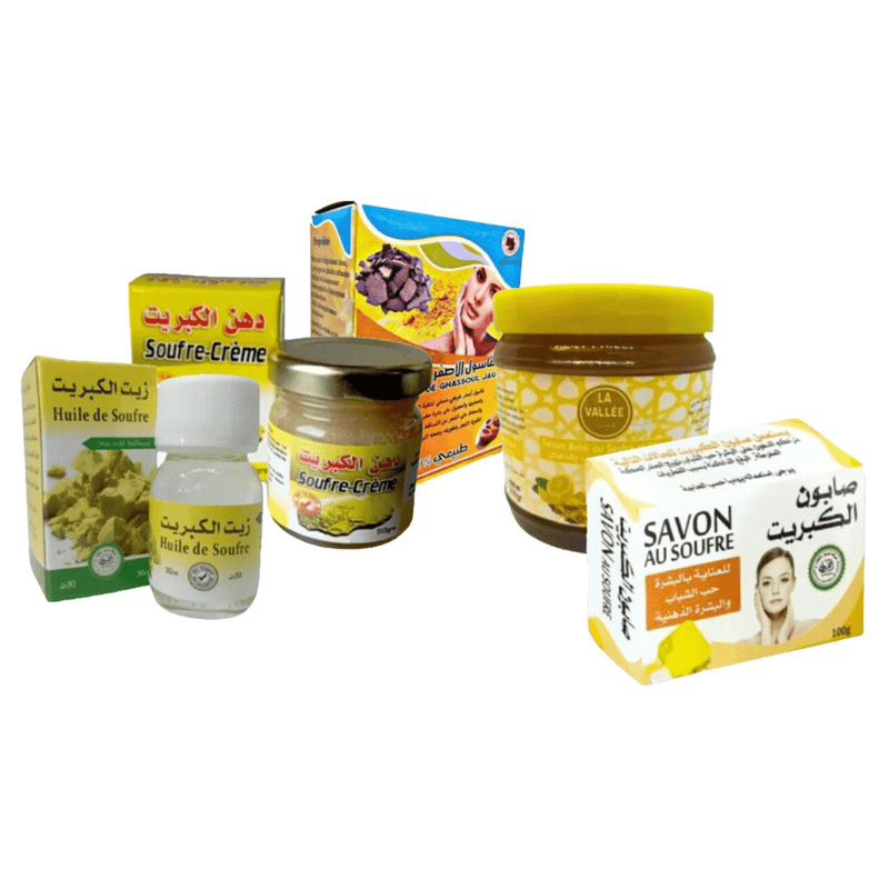 Pack de Soufre El Kabrite du Maroc 5 produits - nilabeautys.com