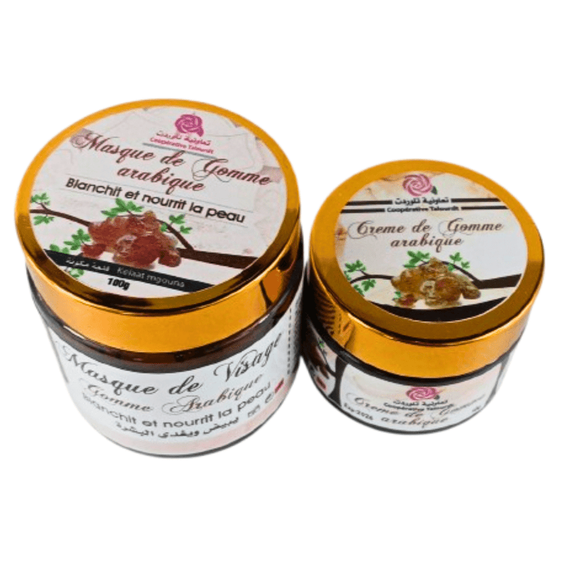 Pack gomme arabique masque et crème pour peau éclatante - nilabeautys.com