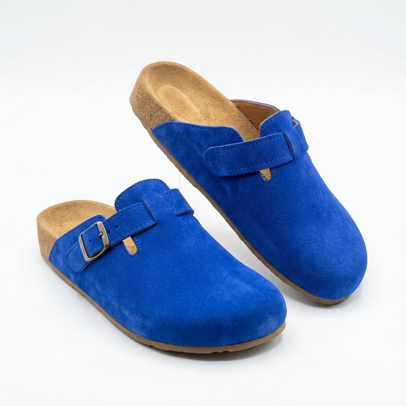 Sabots en Daim Bleu Roi pour Femme - Confort & Style Moderne - YaMiriam