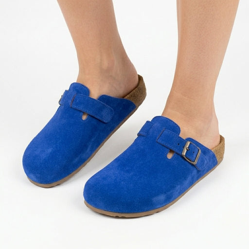 Sabots en Daim Bleu Roi pour Femme - Confort & Style Moderne - YaMiriam