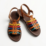 Sandales Cage Multicolores en Cuir pour Femme - Style Huarache Fait Main - YaMiriam