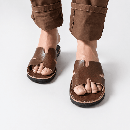 Sandales Marocaines Artisanales en Cuir Véritable – Fait Main à Fès – Mule Homme/Femme – Chaussures Traditionnelles Maroc - YaMiriam