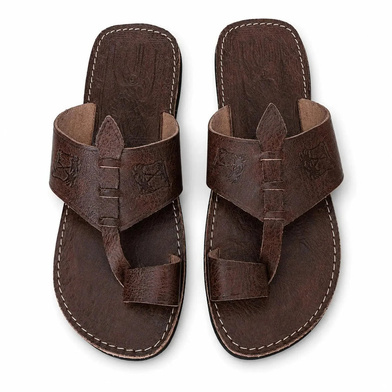 Sandales marocaine homme cuir marron – ouvertes entre-doigt