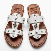 Sandales Spartiates en Cuir Blanc pour Femme - Style Boho Chic - YaMiriam