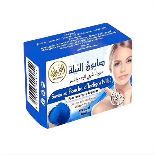 Savon Poudre Nila Bleu 100g – Éclaircissant Naturel & Unifiant du Teint - nilabeautys.com