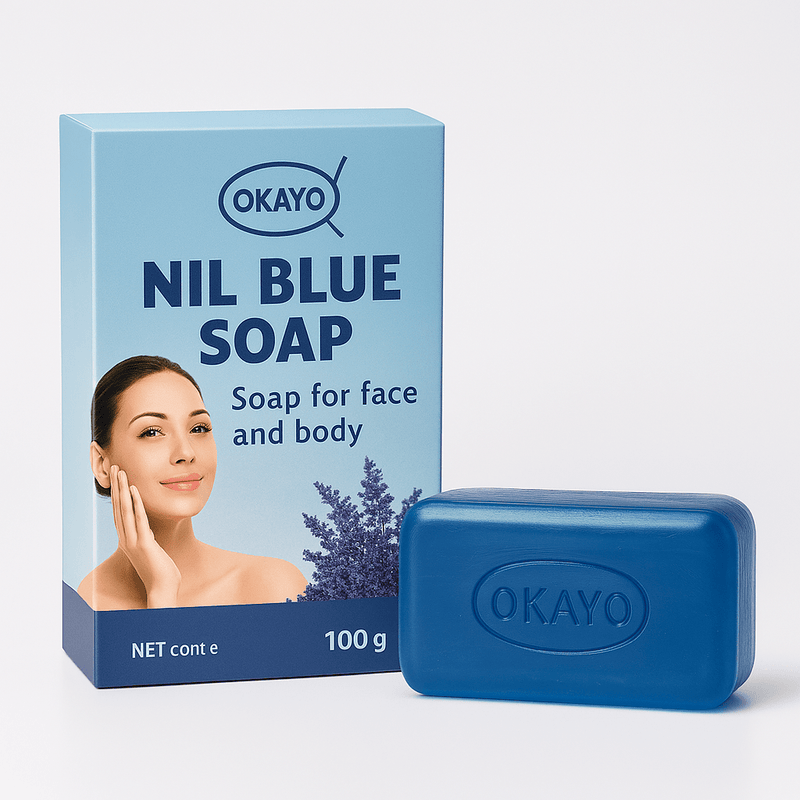 Savonnette au Poudre de Nila Bleu Okayo 100g - nilabeautys.com